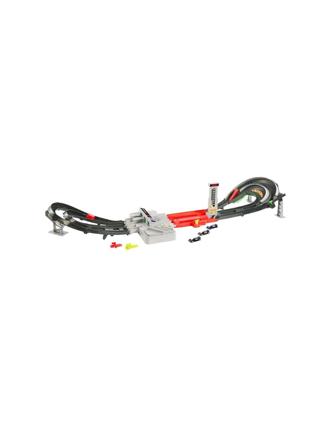 HOT WHEELS RACING, CIRCUITO GRAND PRIX JDY16, PISTA 2 MODALITÀ, BOOSTER MOTORIZZATO, 3 VEICOLI F1