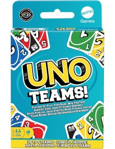 MATTEL GAMES, UNO TEAMS, VERSIONE A SQUADRE, GIOCO DI CARTE, 4 SQUADRE, 7+ GIOCO UNO TEAMS 2