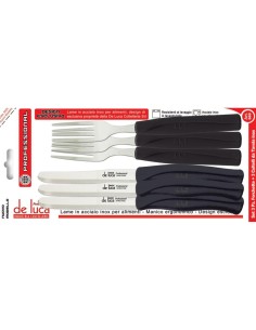 SET 3 COLTELLI E 3 FORCHETTE MANICO NERO