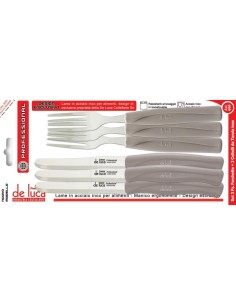 SET 3 COLTELLI E 3 FORCHETTE MANICO TORTORA