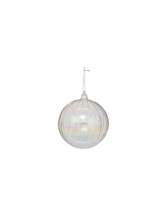 SFERA A RIGHE 14CM VETRO TRASPARENTE
