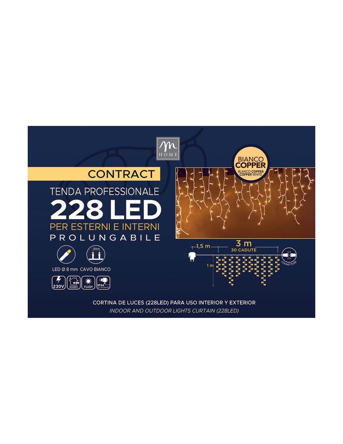 TENDA CONTRACT 228LED COLORE COPPER CON FLASH DA ESTERNO