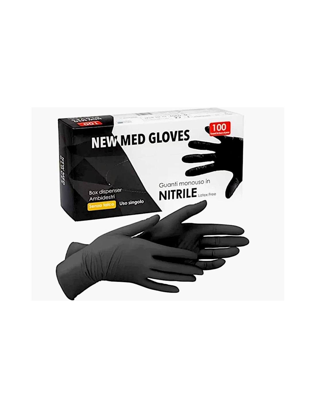 CONF 100 GUANTI NITRILE MIS.XL NERO