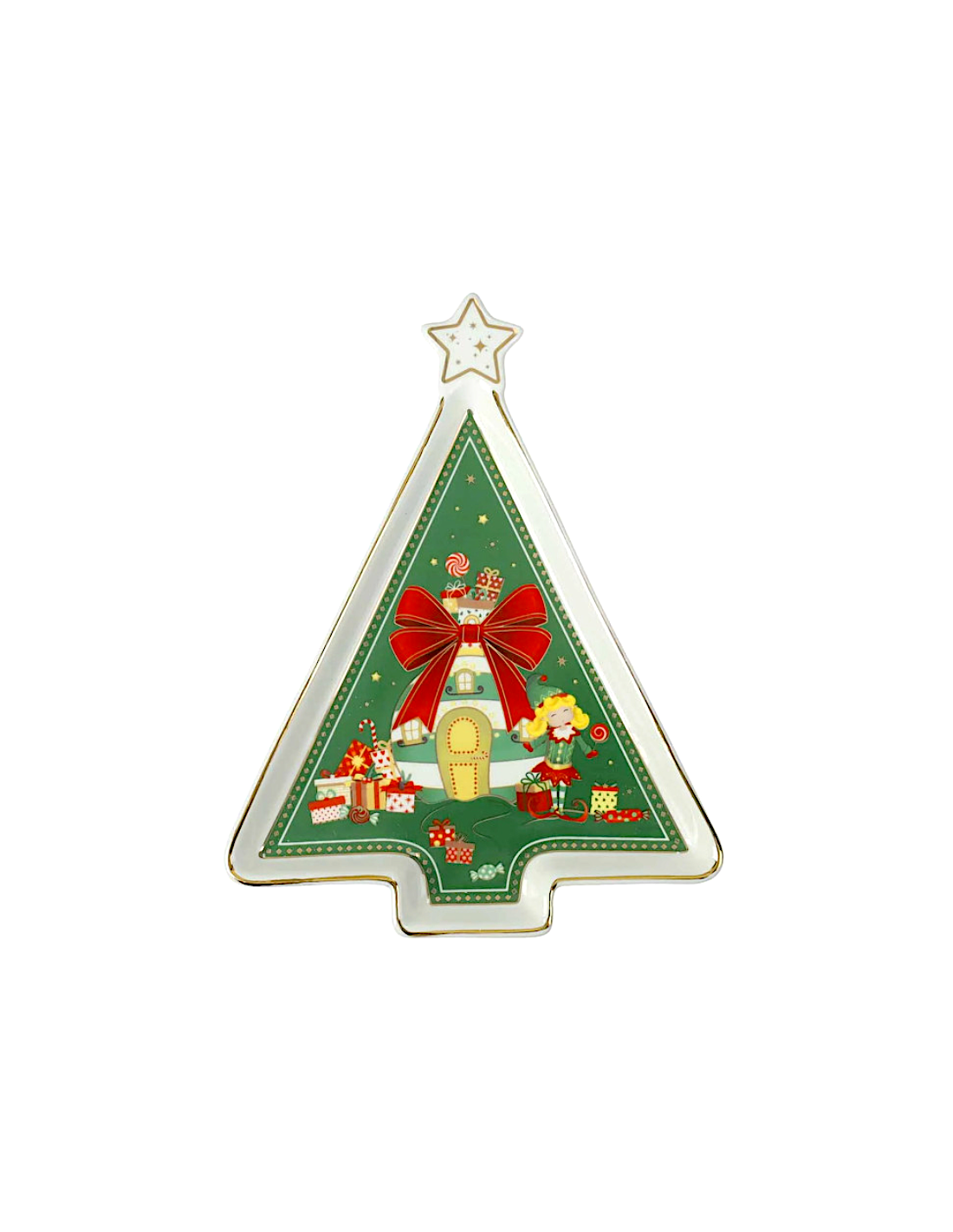 84566 VASSOIETTO ELFOMAGIA ALBERO CON STELLA