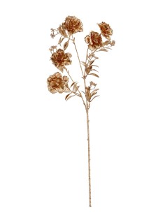 Ramo Howell rosa oro di Natale H80cm con 5 fiori, decorazione elegante in PE e fil di ferro