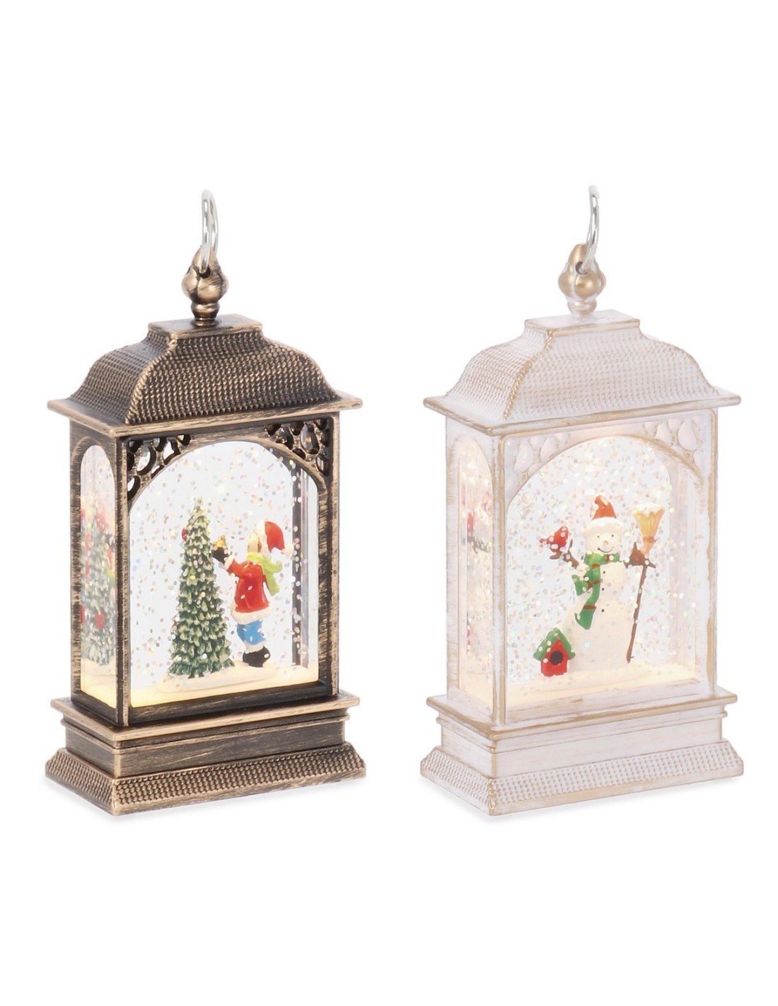 Waterball Hank lanterna di Natale con C-LED 6,9x3,8x13,5h, palla neve luminosa a batteria assortita