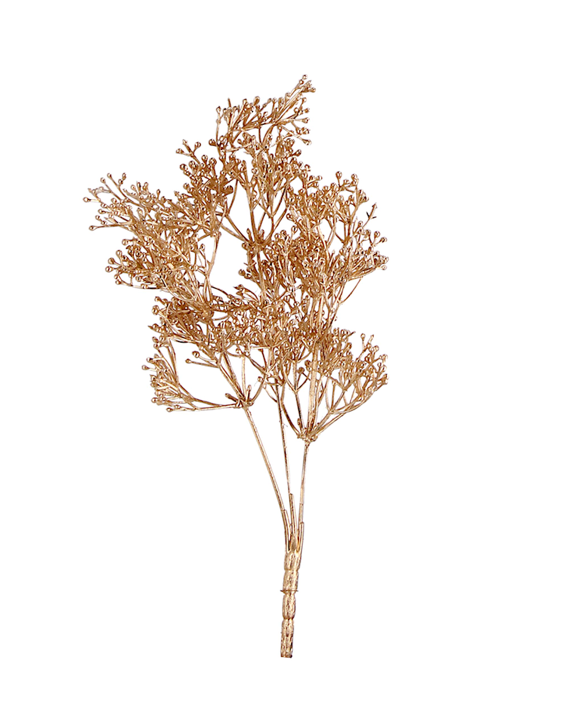 Pick Howell di Natale oro H33cm con 3 rami decorativi, finitura oro brillante in PE e fil di ferro