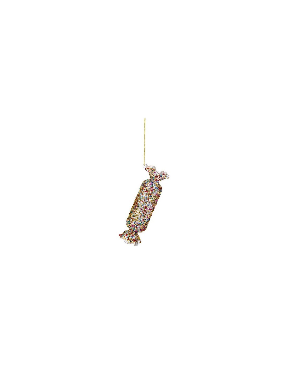 Pendente in vetro Kleis H14cm multicolor, decorazione natalizia elegante, addobbo per albero di Natale
