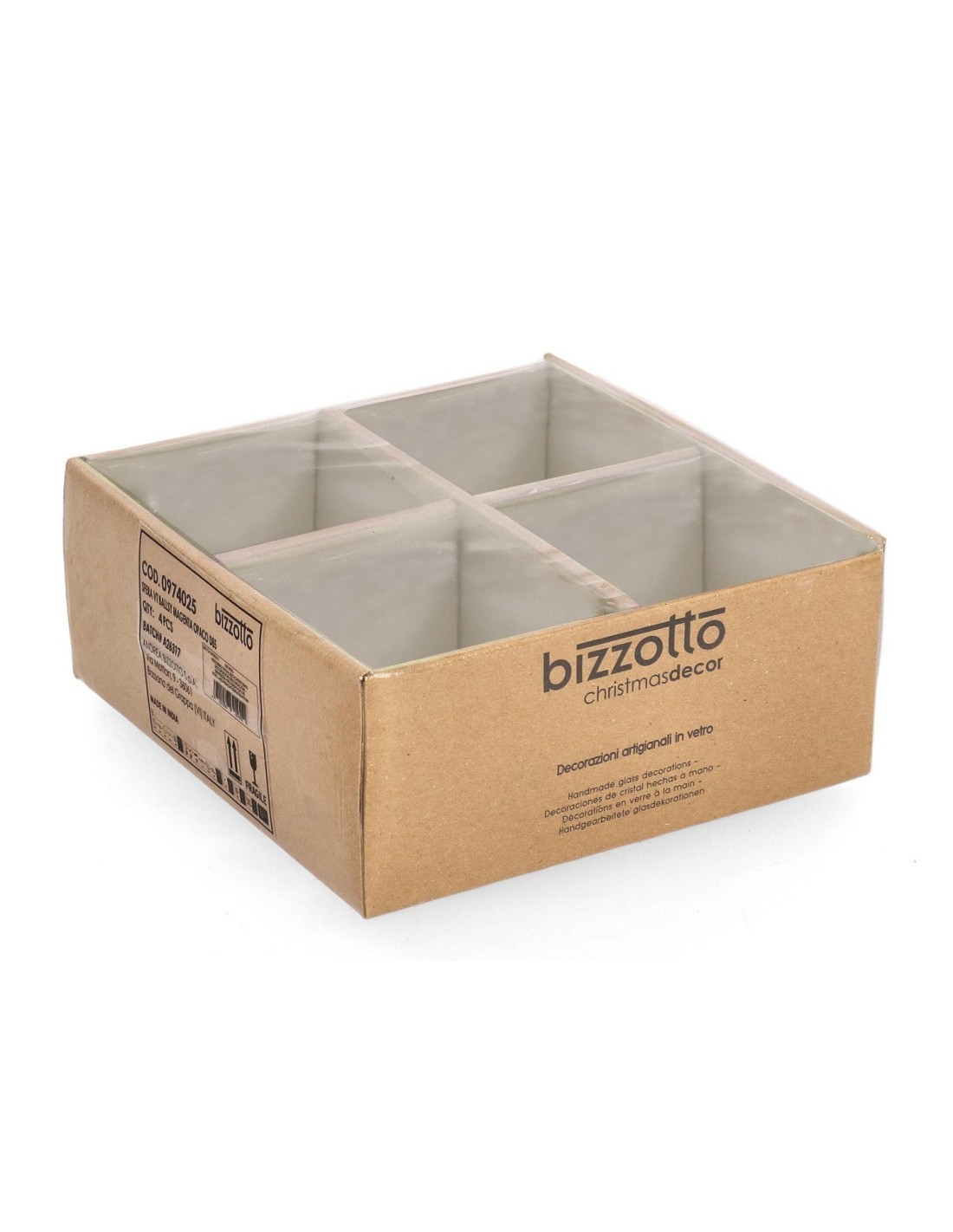 Pendaglio Valiant trottola bianco opaco Ø9,5cm in vetro e metallo, decorazione natalizia elegante, addobbo per albero di Natale