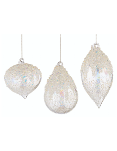 Pendaglio Wink trasparente in vetro assortito, decorazioni natalizie eleganti, addobbi luminosi per albero di Natale