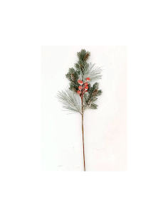 RAMO AGHI PINO PLASTICA 80CM CON PIGNE E BACCHE