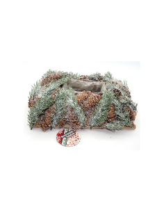 PIANTA AGHI PINO CON PIGNE 9X32X23CM INNEVATO