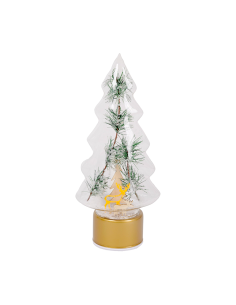 ALBERO DEC.RENNA H34CM VETRO CON LUCE