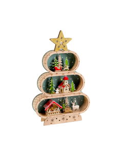 ALBERO PAESAGGIO CON LUCE 26X6X42CM LEGNO
