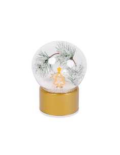 PALLA DI NEVE DEC.RENNA 12X15CM VETRO CON LUCE
