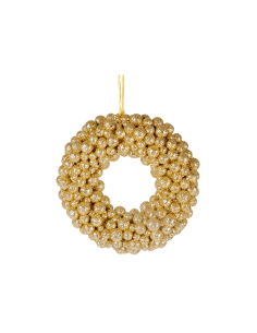 CORONA GLITTER BACCHE ORO D15X4CM PVC