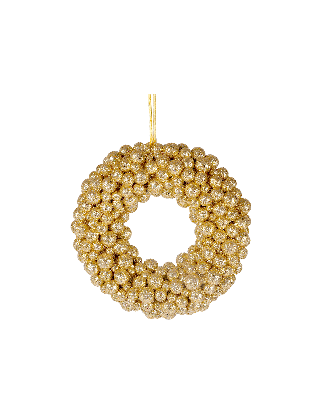 CORONA GLITTER BACCHE ORO D15X4CM PVC