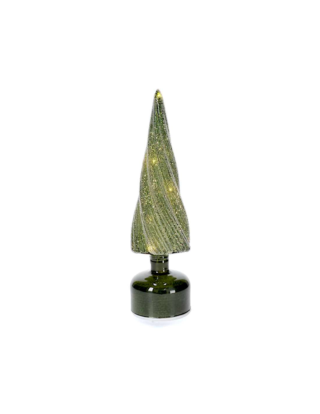 PINO ROTANTE KARYN VETRO VERDE H30CM CON LED