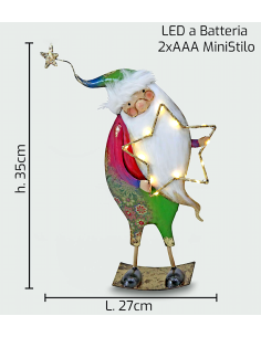 BABBO METALLO LED STELLA 27CM H35CM