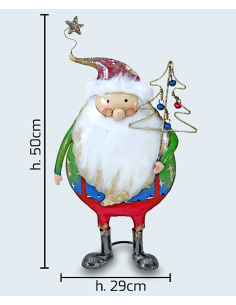 SOGGETTO SANTA TREE 50CM METALLO LED