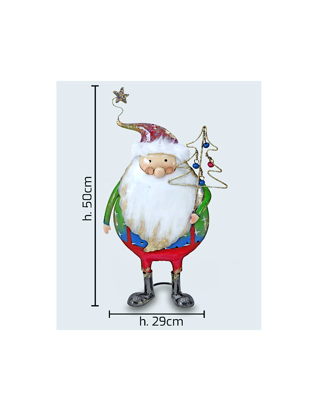 SOGGETTO SANTA TREE 50CM METALLO LED