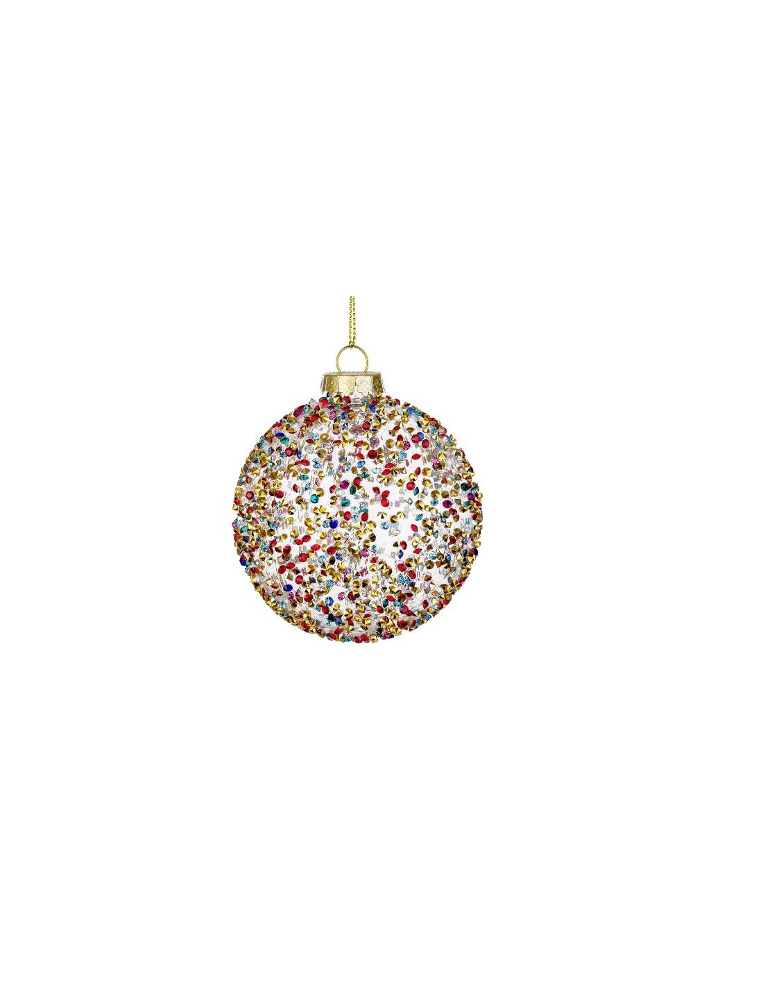 Sfera in vetro Kleis multicolor Ø8cm, decorazione natalizia elegante, addobbo colorato per albero di Natale e ambienti