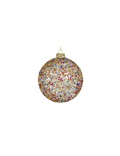 Sfera in vetro Kleis multicolor Ø10cm, decorazione natalizia elegante, addobbo colorato per albero di Natale e ambienti
