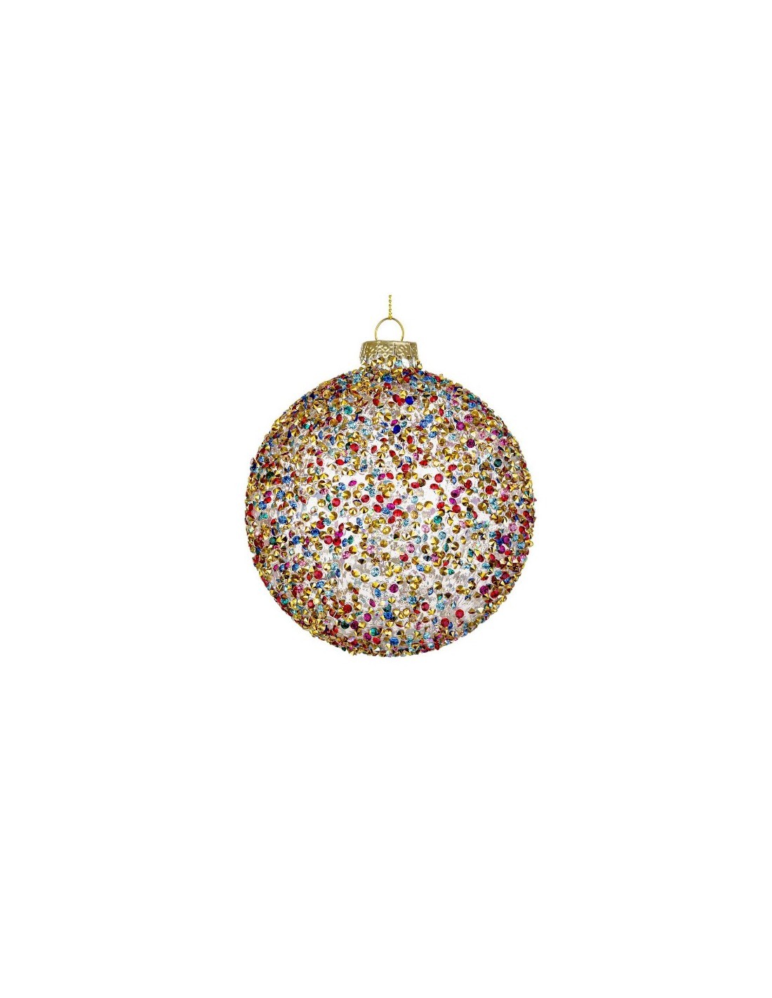 Sfera in vetro Kleis multicolor Ø10cm, decorazione natalizia elegante, addobbo colorato per albero di Natale e ambienti