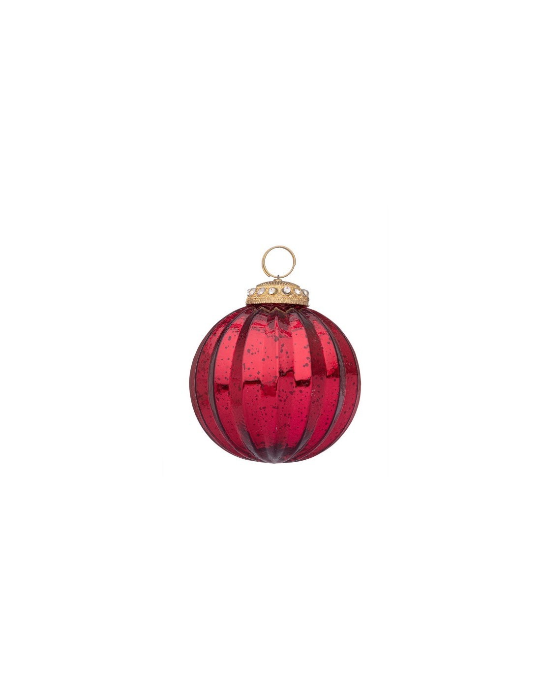 Sfera in vetro Daring rosso lucido Ø10cm, decorazione natalizia elegante, addobbo classico per albero di Natale
