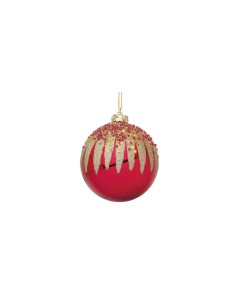 Sfera di Natale in Vetro Firework D8cm Rosso – La Magia di Natale a casa tua