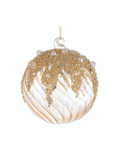 Sfera di Natale Beautify Vetro 10cm Champagne/Oro – La Magia di Natale a casa tua