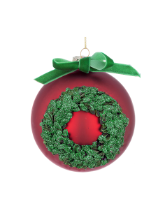 Sfera di Natale Corona Vetro 10cm – La Magia di Natale a casa tua