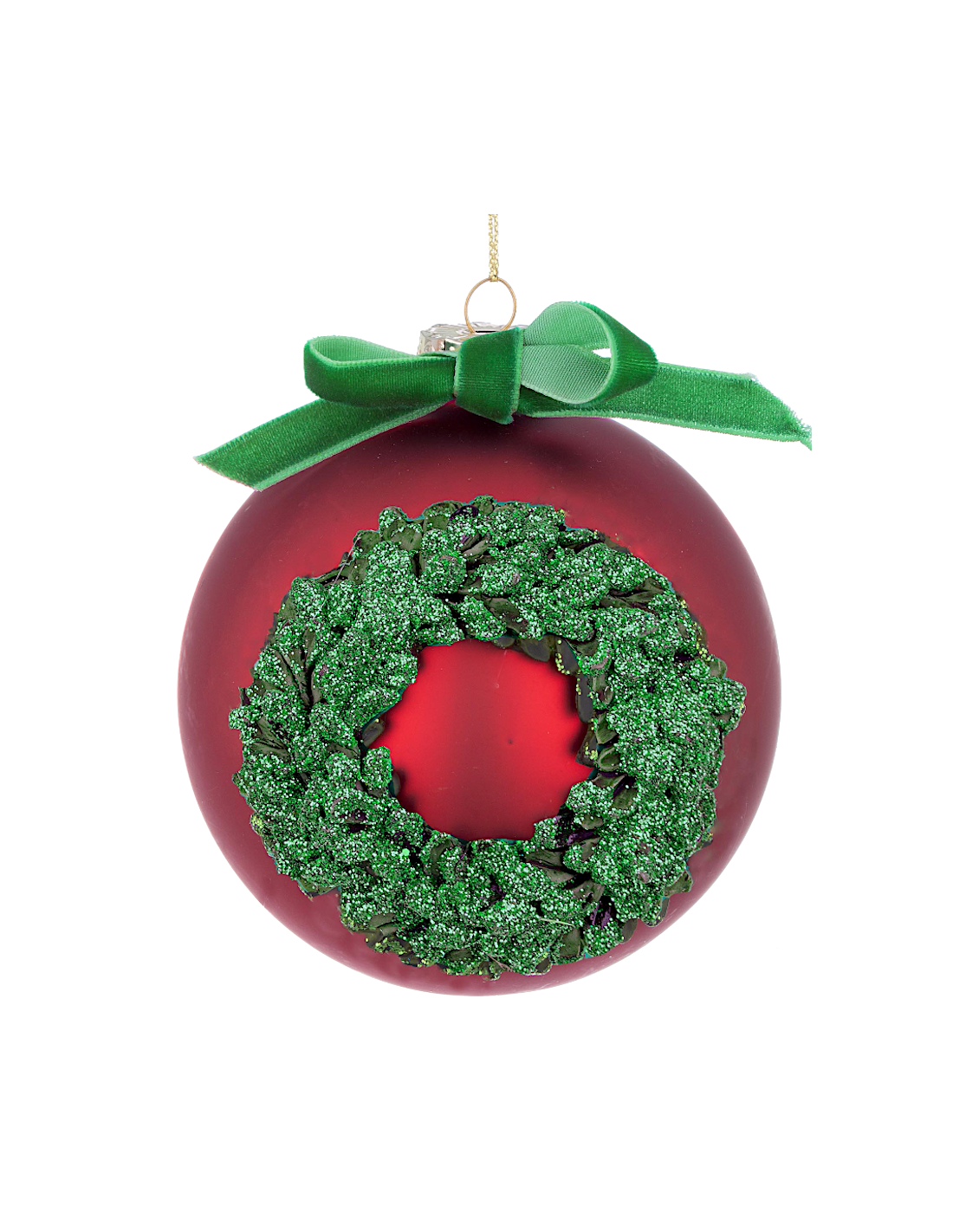 Sfera di Natale Corona Vetro 10cm – La Magia di Natale a casa tua