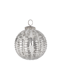 Sfera di Natale Emilian Vetro 7cm Argento – La Magia di Natale a casa tua