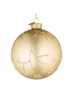 Sfera di Natale Floral Vetro 10cm Champagne – La Magia di Natale a casa tua