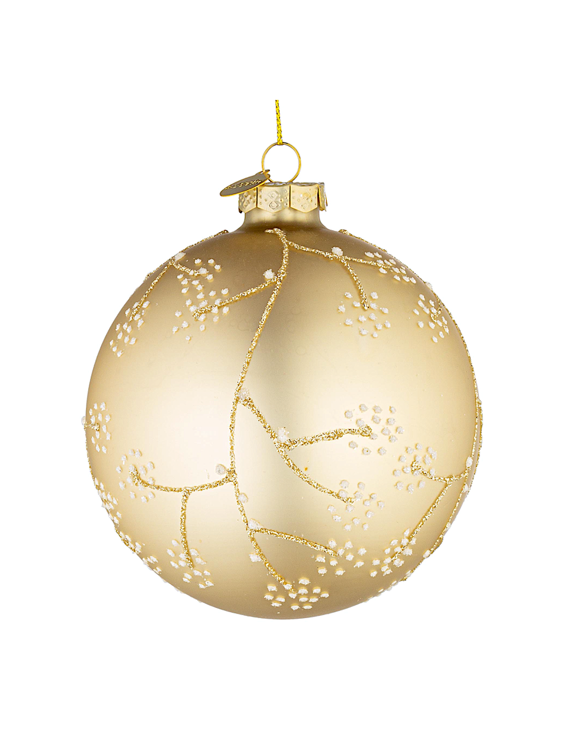 Sfera di Natale Floral Vetro 10cm Champagne – La Magia di Natale a casa tua