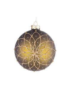 Sfera di Natale Florid Vetro 10cm Verde Scuro – La Magia di Natale a casa tua