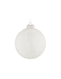 Sfera di Natale Freeze Vetro 10cm Bianco – La Magia di Natale a casa tua