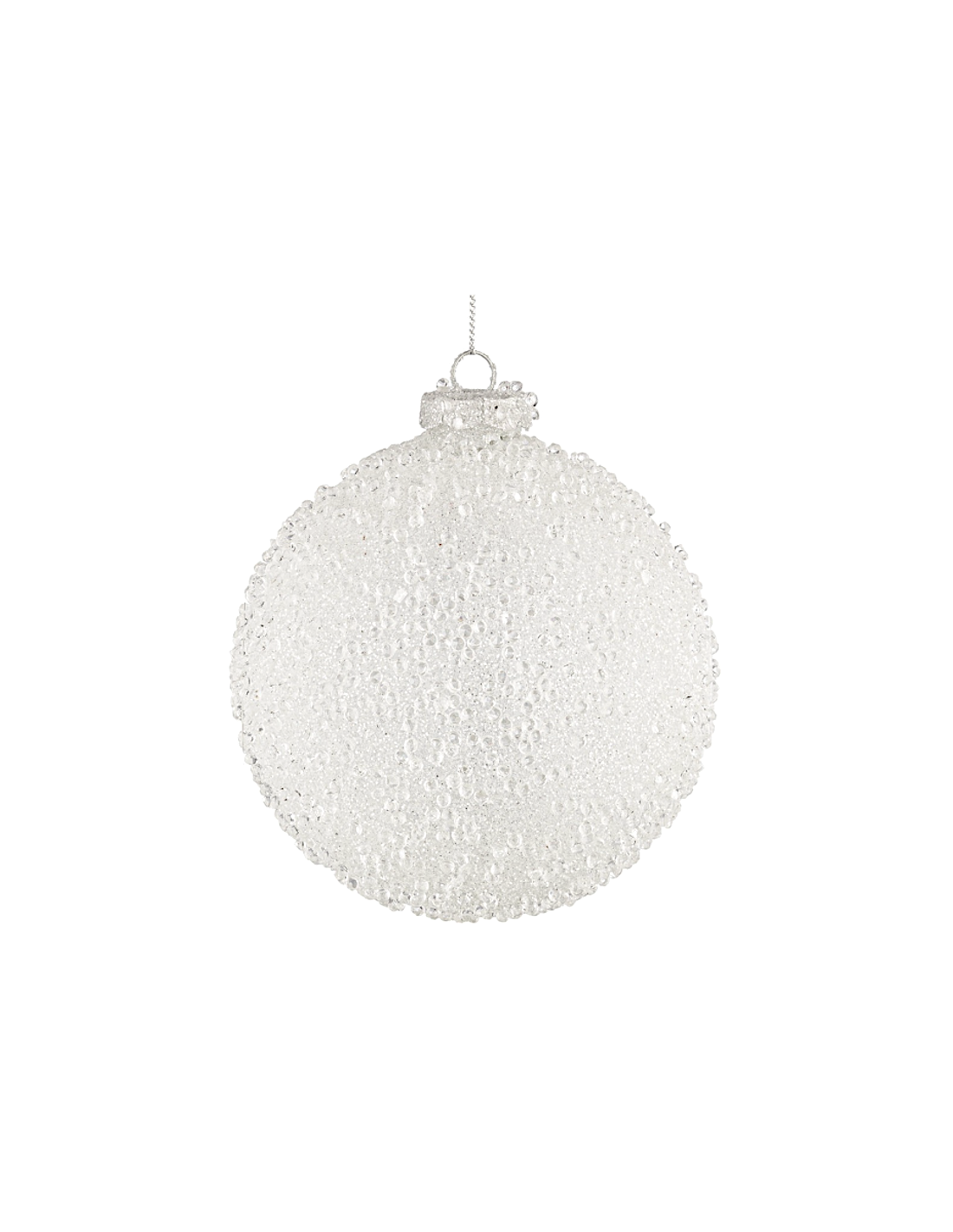 Sfera di Natale Freeze Vetro 10cm Bianco – La Magia di Natale a casa tua