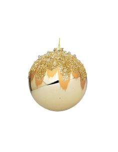 Sfera di Natale Gleeful Vetro 8cm Champagne – La Magia di Natale a casa tua