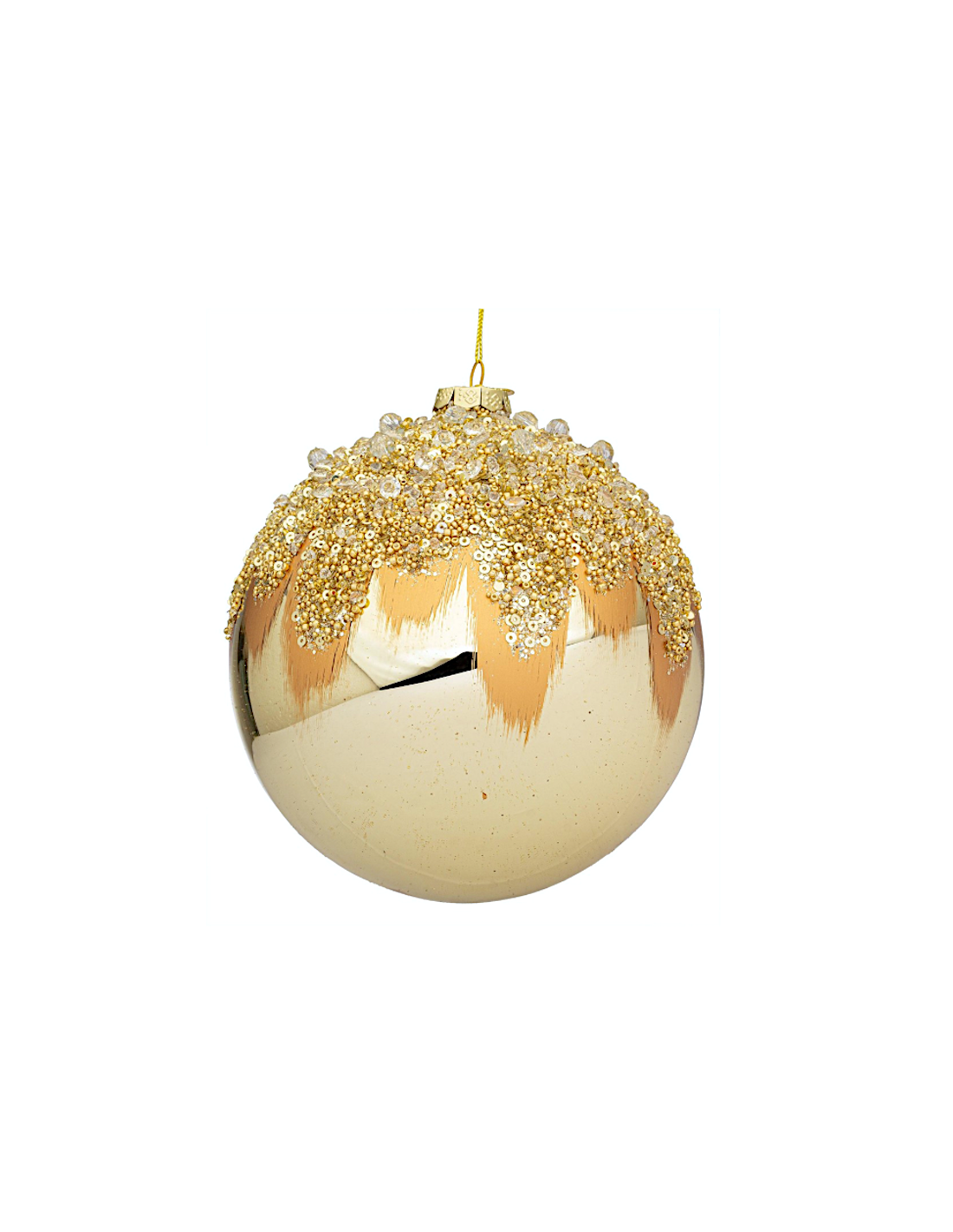 Sfera di Natale Gleeful Vetro 8cm Champagne – La Magia di Natale a casa tua