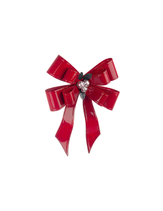 DECORAZIONE FIOCCO ALBERTE ROSSO H41,5CM ACCIAIO