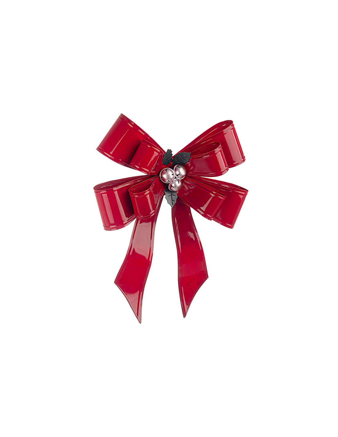 DECORAZIONE FIOCCO ALBERTE ROSSO H41,5CM ACCIAIO