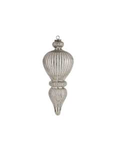 PENDENTE EMILIAN VETRO GOCCIA ARGENTO H51CM