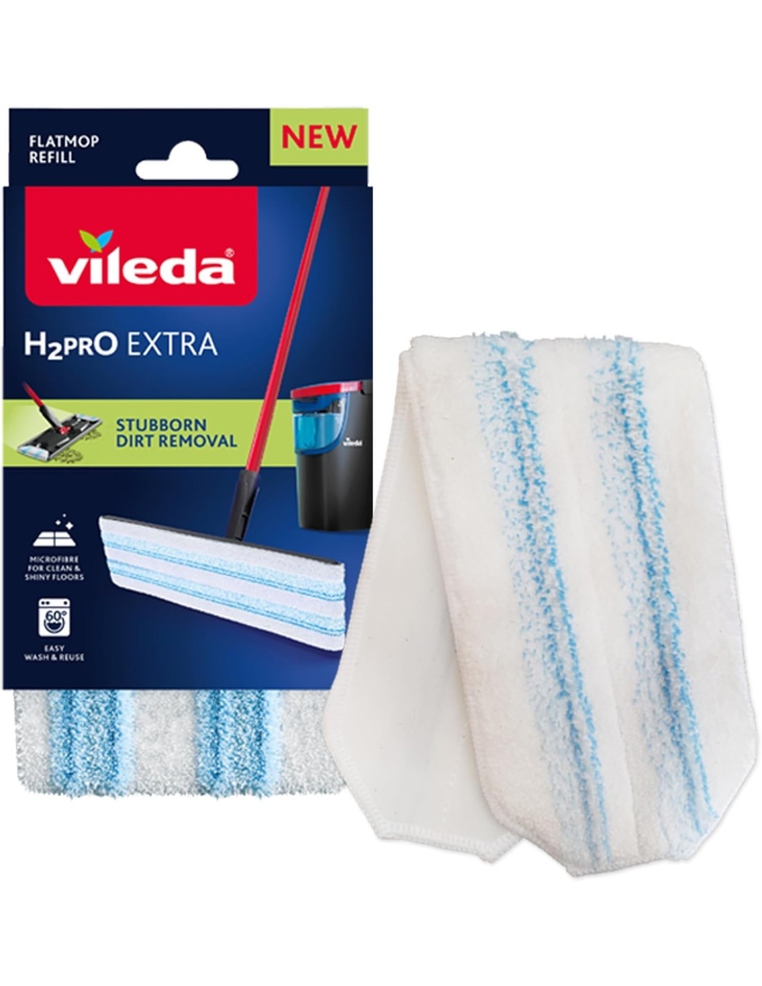 Vileda H2Pro Flat Mop Ricambio – Panno Microfibra Sostitutivo