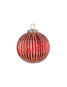 Sfera di Natale Oliwia Vetro 10cm Rosso – La Magia di Natale a casa tua