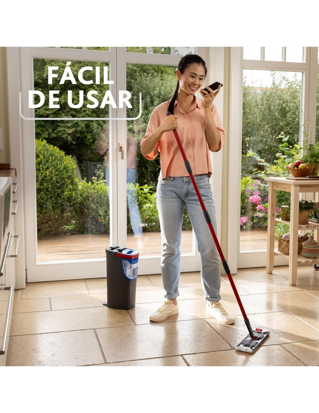 Vileda H2Pro Flat Mop System Complete – Sistema Lavapavimenti a Piastra Piatta
