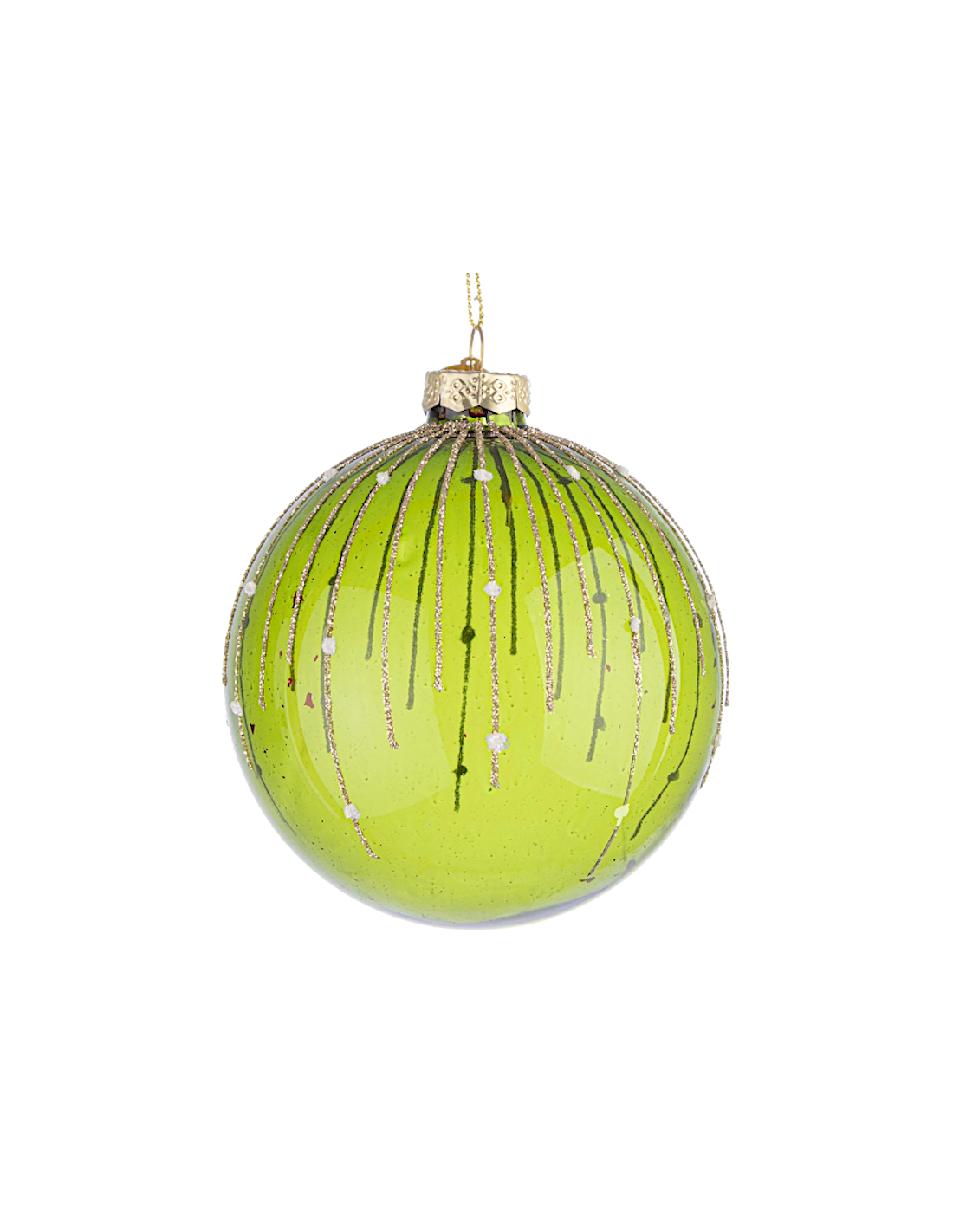 Sfera di Natale Sparkle Vetro 10cm Verde – La Magia di Natale a casa tua
