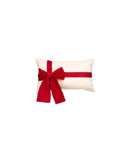 Cuscino di Natale a Fiocco Vel Crème 30x50 – La Magia di Natale a casa tua