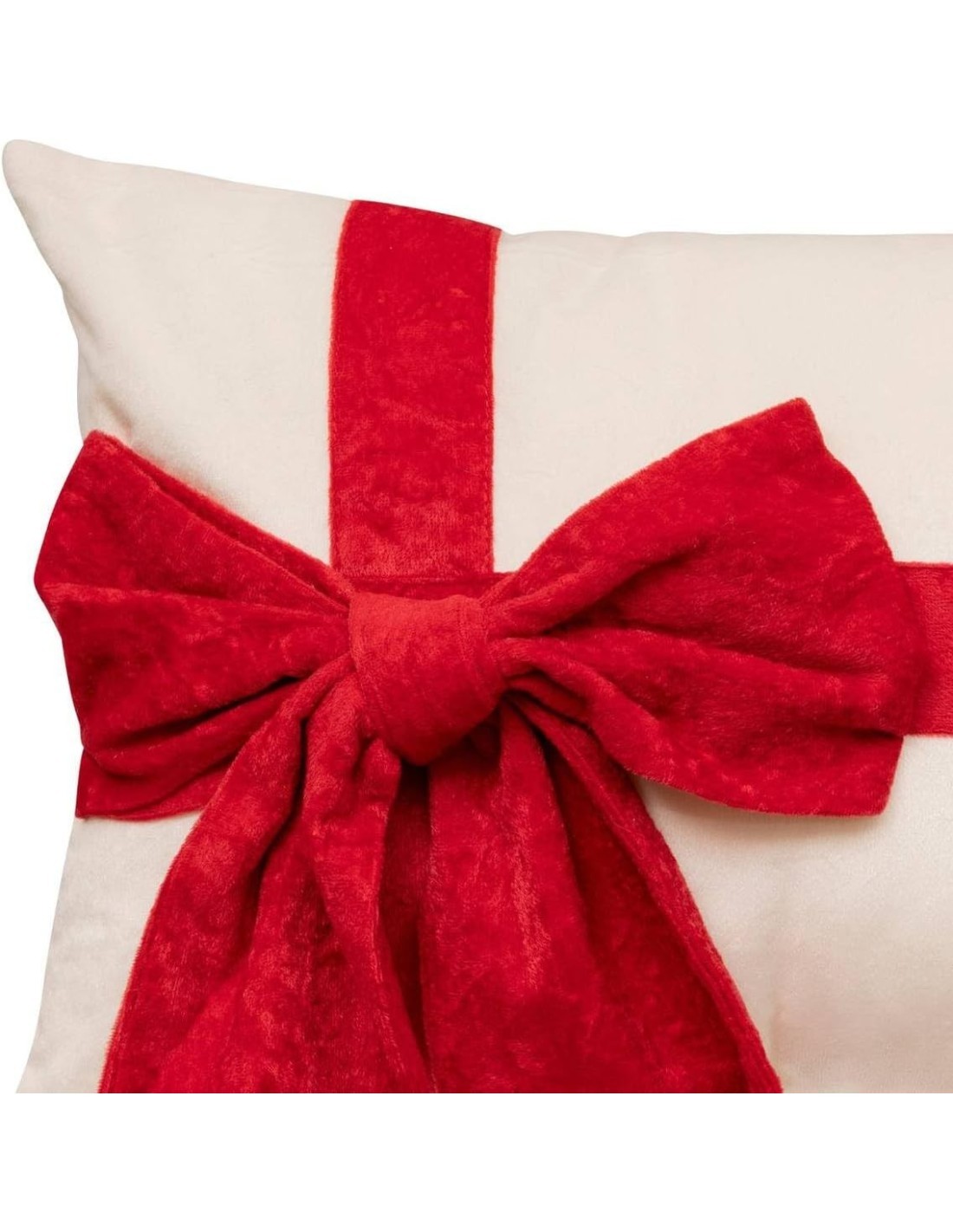 Cuscino di Natale a Fiocco Vel Crème 30x50 – La Magia di Natale a casa tua